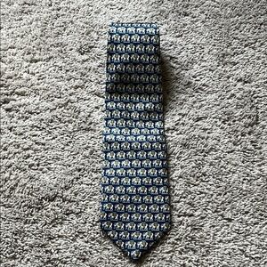 Men's Blue Elephant Pattern Tie